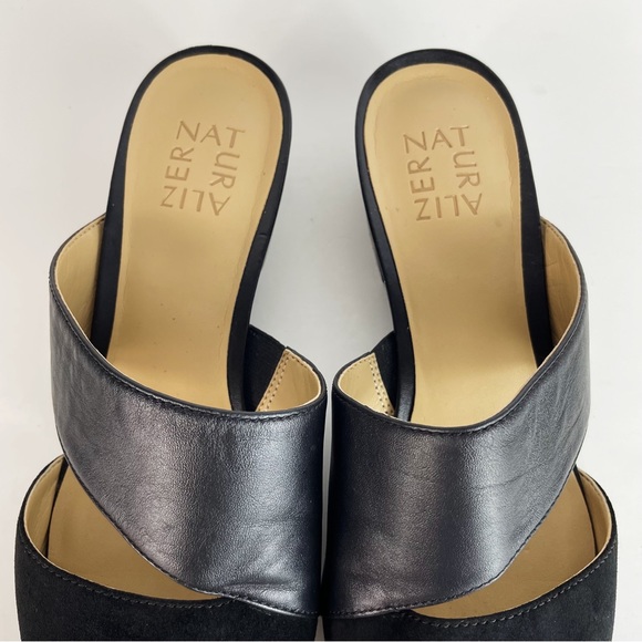 Black Suede Leather Pointed Toe Slip On Mules - Naturalizer - Picture 4 of 9